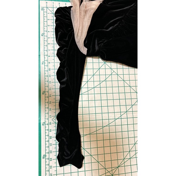 Chelsea Violet Size XL Dress Black Velvet Mesh Puff Babydoll Goth Sophie Maid - Picture 8 of 16